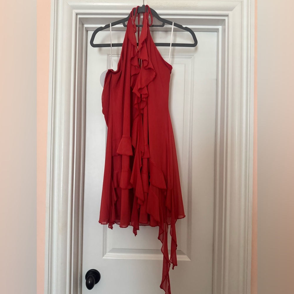 Princess Polly Red Halter Mini Dress